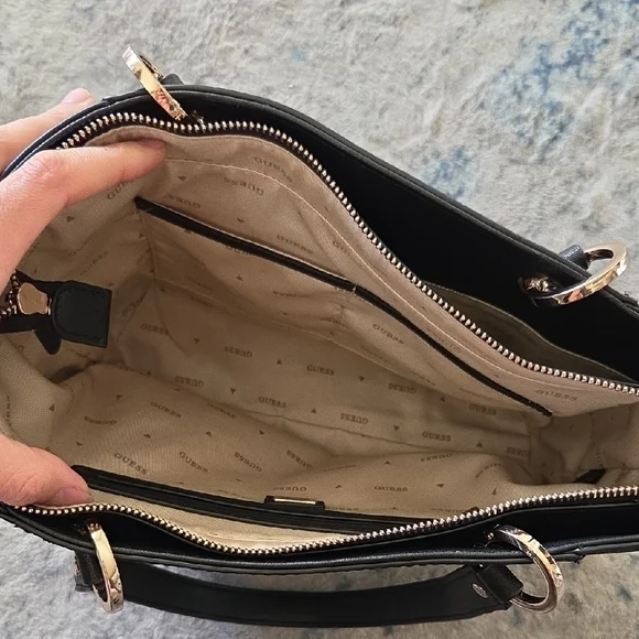 Guess Elegant Black Tote with Gold Details - Picture 6 of 8